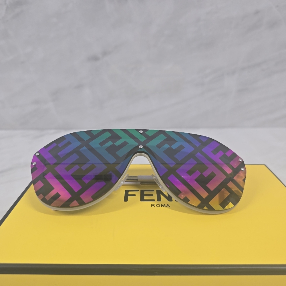 🔥RARE🔥Fendi Shield Sunglasses - Rainbow Gradient with FF Monogram